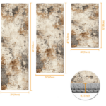Three-piece kitchen rug set, non-slip and washable, abstract pattern kitchen hallway rug, soft and comfortable, suitable for sinks, floors, entrances, hallways and bathrooms. - Image 3
