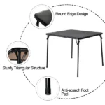34" Folding Card Table, Square Portable Game Night Dining Table for Camping, Black (Shipment from Walmart) - Image 3