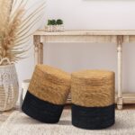 sku:72699233)Ottoman Poof, Natural Seagrass Poufs, Hand Weave Round Footstool, Pouffe Accent Chair, Sitting Braided Footrest W/Jute Cover, Home Decorative Seat for Living Room(Temu - Image 4