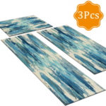 Three-piece kitchen rug set, non-slip and washable, abstract pattern kitchen hallway rug, soft and comfortable, suitable for sinks, floors, entrances, hallways and bathrooms. - Image 2