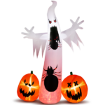 Replace 32359895 11.8 FT Halloween Inflatables Ghost Spider Pumpkin Outdoor Decorations, Scary Halloween Giant Blow up Ghost Decorations for Holiday Party Front Yard Lawn Garden Decor