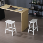Same Code 38873429 2pcs Pine Wood Saddle Seat Bar Stool White - Image 18
