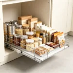 11"Wx21"Dx2.5"H Pull Out Cabinet Organizer, Heavy Duty Slide Out Pantry Shelves for Under Sink (Fits 13.5”Wx22“Dx7”HCabinets)