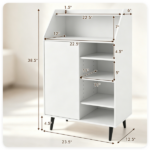 White Multi-Compartment Shoe Cabinet with Countertop & Open Storage Cubbies, Magnetic Door Adjustable Partition Shoe Rack for Shoes Boots Home Entryway Storage Furniture - Image 8