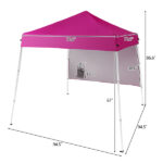 6x6ft Pop Up Canopy Tent, Outdoor Tent Canopy Foldable Portable Canopies for Camping, Patio, Easy Up Gazebo Canopy with Carry Bag Slant Legs pink - Image 4