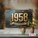 CIFbuy Vintage 1958 Metal Tin Sign, Retro 2D Flat Iron Plaque, Born In 1958 Years Of Greatness Limited Edition Quote, 7.87x11.81in Wall TikTok, TikTok, Wall Self-pickup Logiopics - Image 5