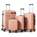 Non-TSA customs lock four-in-one PP trolley suitcase, available in 16in, 20in, 24in, and 28in sizes, in pink - Image 20