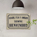 CIFbuy Vintage Spanish Slogan Metal Sign, Asado Familia Y Amigos Siempre Bienvenidos Iron Wall Decor, 2D Flat 7.87x11.81In Retro Tin Pl TikTok, TikTok, n Pl Self-pickup Logiopics - Image 6