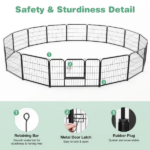 Metal Dog Playpen, 24 inch Height 8 Panels Pet Fence, Foldable Dog Pen for Indoor Outdoor - Image 3