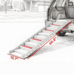 Brown Portable Dog Ramp – Foldable Stairs for Medium Small Dogs to Get on Car Truck SUV - Image 2