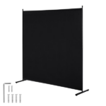 Space Partition, One-Panel Privacy Barrier, 6FT Indoor Privacy Shield, Segregation Screen for Spaces, Standalone Partition Panel for Workspace, Sleeping Area, Black