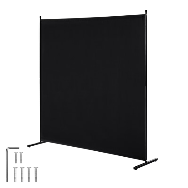 22ba2be6-8b24-4d89-ad52-4b96f4ad5eec.png Space Partition, One-Panel Privacy Barrier, 6FT Indoor Privacy Shield, Segregation Screen for Spaces, Standalone Partition Panel for Workspace, Sleeping Area, Black - Image 1