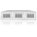 10'x30' Outdoor Party Tent with 8 Removable Sidewalls, Waterproof Canopy Patio Wedding Gazebo, White - Image 12