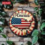 CIFbuy Trebalena 2D Flat Metal Sign Welcome to America Patriotic USA Flag Map Wall Art, "" Sign Welcome to America Patriotic USA Flag Map Wall Art, to America Patriotic USA Flag Map Wall Art, TikTok, Tok, temu Self-pickup LogiArics - Image 4