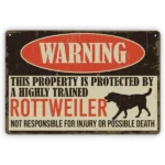 CIFbuy Rottweiler Warning Metal Sign Beware Of Dog Private Property Wall Plaque For Home Gate Outdoor (TikTok, temu pick-up service)