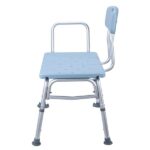 Medical Bathroom Safety Shower Tub Aluminium Alloy Bath Chair Transfer Bench with Back & Handle Blue - Image 4