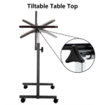 Multifunctional Adjustable Bedside Table MDF + Iron Movable Sofa Side Table 4-Wheeled Small Computer Desk with Brakes 26.5*16.5*27~44in Dark Wood Grain Color - Image 19