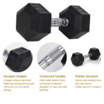 20LB (2piece)HDRS Rubber Coated Solid Cast Iron Dumbbell with Contoured Chrome Handle, Hexagon Head Support for self-pickup face sheet, daily face sheet submission deadline 16:00 - Image 7