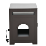 Litter Box Enclosure, Cat Litter Box Furniture with Hidden Plug, 2 Doors,Indoor Cat Washroom Storage Bench Side Table Cat House, Large Wooden Enclused Litter Box House, Esspresso - Image 7