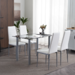4pcs Elegant Assembled Stripping Texture High Backrest Dining Chairs Black Replace encoding 13028198-18410366 - Image 153