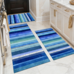 Three-piece kitchen rug set, non-slip and washable, abstract pattern kitchen hallway rug, soft and comfortable, suitable for sinks, floors, entrances, hallways and bathrooms. - Image 14