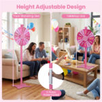 18 Inch Height Adjustable Prize Wheel with Smooth Spin, 2-in-1 Tabletop & Floor Standing Spinning Wheel for Game Carnival Party - Image 8