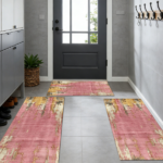 Three-piece kitchen rug set, non-slip and washable, abstract pattern kitchen hallway rug, soft and comfortable, suitable for sinks, floors, entrances, hallways and bathrooms. - Image 12