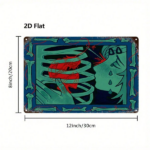 CIFbuy Vintage Abstract Red & Blue Skull Metal Wall Art, 8x12 Inch 2D Flat Iron Painting Sign, Retro Decor For Home Bar Garage TikTok, TikTok, Painting Sign Self-pickup Logiopics - Image 2