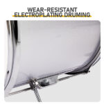 14"x10" 5-Pieces Junior Kids Drum Set Kit Pedal Drum Stick Wrench Drum Stool Silver - Image 12