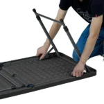 4 Foot Adjustable Height Folding Plastic Table, Black (Shipment from Walmart) - Image 5