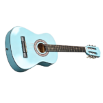 Sky-blue color 30-inch Round Acoustic Guitar with Picks, Strings, Capo, Case, Tuner, and Strap - Image 5