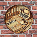 CIFbuy Vintage French Office Sign 8x8 Inch Round Aluminum Plaque, 2D Flat Retro Desk Decor For Study Conference Room Lounge Cafe Creati TikTok, TikTok, Self-pickup Logiopics - Image 6