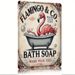 CIFbuy 8x12 Inch ( 20.3x30.5cm ) Vintage Rustic Aluminum Sign Flamingo (TikTok, temu pick-up service) - Image 4