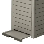 31 Gallon Large Outdoor Trash Bin, Waterproof Resin Garbage Can with Lid & Drip Tray, Light Brown Waste Container for Porch & Backyard (Shipment from Walmart) - Image 3