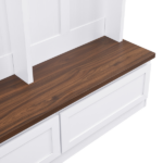 Farmhouse 4-in-1 Hall Tree with Wood Grain Bench, Mudroom Versatile Coat Rack with 2 Large Drawer, Entrance Organizer for Hallway, Living Room, White, 55.9"W - Image 7