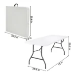 6 Foot Premium Folding Table, White Speckle (Shipment from Walmart) - Image 2