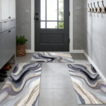 Three-piece kitchen rug set, non-slip and washable, abstract pattern kitchen hallway rug, soft and comfortable, suitable for sinks, floors, entrances, hallways and bathrooms. - Image 11