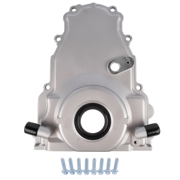 Timing Chain Cover w/ Dual-10AN Turbo Oil Drain Bungs Fits for Gen IV GM LS Series Engines 6.0L 5.3L 4.8L 6.2L V8