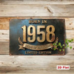 CIFbuy Vintage 1958 Metal Tin Sign, Retro 2D Flat Iron Plaque, Born In 1958 Years Of Greatness Limited Edition Quote, 7.87x11.81in Wall TikTok, TikTok, Wall Self-pickup Logiopics - Image 8