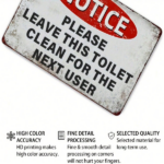 CIFbuy 1pc Vintage Funny Toilet Metal Tin Sign, Please Keep Toilet Clean Rules Poster, 8x12in Unframed Wall Art, 8x12in Unframed Wall Art, Novelty Bathroom MetikTok, MetikTok, , 8x12in Unframed Wall Art Self-asckup Logiopoom - Image 6