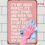 CIFbuy Vintage Metal Wall Art It's Not About Perfection It's About Effort 2D Flat Iron Sign Motivational Quote Home Office Bedroom Deco TikTok, TikTok, Self-pickup Logiopics - Image 7