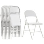 Old Code 33292149 4pcs Elegant Foldable Iron & PVC Chairs for Convention & Exhibition White - Image 13