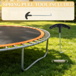 Orange 12' Trampoline Replacement Mat – 72 V-Hooks, Fits 5.5" Springs, for Backyard Old Trampoline Surface Upgrade (Spring & Frame not Included) - Image 6