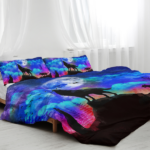 3pcs Blue Sky Black Wolf Bedding Animal leaders Duvet Cover Sets light Moon under the dark sky Bed Sets Animal lovers Themed Comforter Cover with 2 Pillowcases queen Size temu can only be self-picked - Image 6