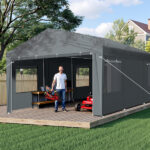 12x20 ft Carport Car Port Canopy Grey - Image 3