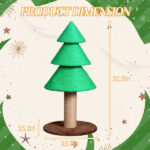 31.5in Christmas Tree Cat Scratcher, Cat Scratching Post for Indoor Cats, Large Sisal Cat Scratching Tree Cat Scratch Tower, Green - Image 3