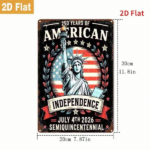 CIFbuy American Independence Day 250th Anniversary Metal Sign, Of Liberty & US Flag Wall Art, Rustic Patriotic Home Decor, Rustic Patriotic Home Decor, 8 Inc ikTok, ikTok, Wall Art, Rustic Patriotic Home Decor Self-Sickup LogiopInc US Flag - Image 3