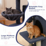 Dark Gray 33.5" Multi-Level Cat Tree with 2-Tier Condo, Sisal Scratching Posts & Anti-Toppling Device for Cats - Image 4