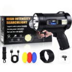 "Rechargeable Spotlight, Super Bright Spotlight Flashlight, Long Running Spot Light Searchlight, Outdoor Handheld LED Flashlight High Lumens with Solar Panels for Hunting Camping Boat " - Image 2