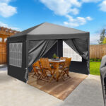 10x10ft Outdoor Pop Up Canopy, Portable Instant Canopy Tent with 4 Sidewalls for Outdoor Events Party Wedding Birthday Graduation, Dark Grey - Image 25